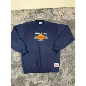 Vtg Crable Sportswear Dallas Cowboys Embroidered Sweatshirt Size L Pullover USA